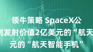 领牛策略 SpaceX公司为以色列发射价值2亿美元的“航天智能手机”